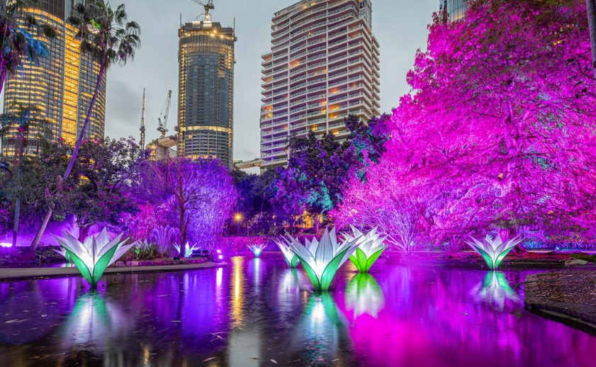 A light display in Roma Street Parklands, Brisbane.