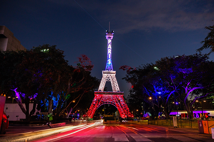 A mini display of an Eiffel Tower at Southbank, Brisbane.